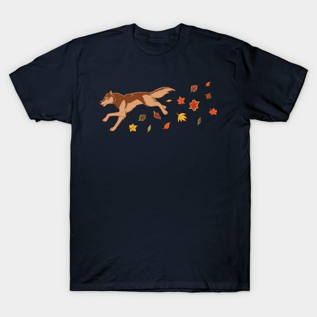 Autumn Wolf T-Shirt by SakuraDragon